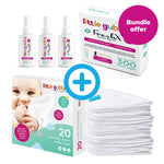 FreshX Toilet Tissue Spritz for kids + Little Gubbins Cotton Terry Wipes Bundle