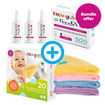 FreshX Toilet Tissue Spritz for kids + Little Gubbins Reusable Microfibre Wipes Bundle
